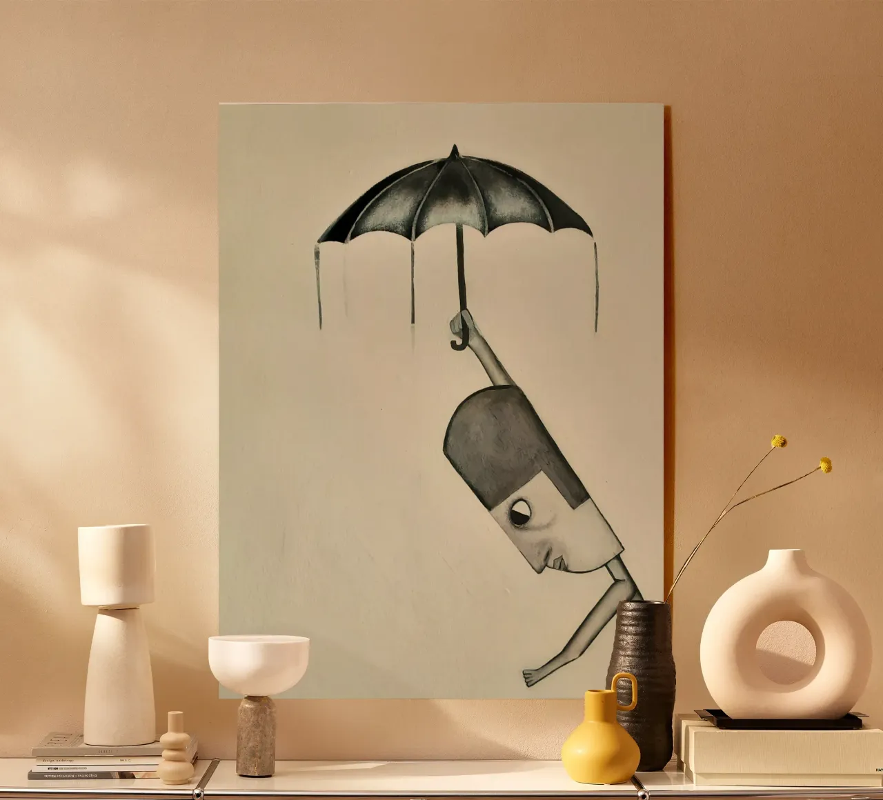 Man in the Rain plexiglass da Leslie Greenrod