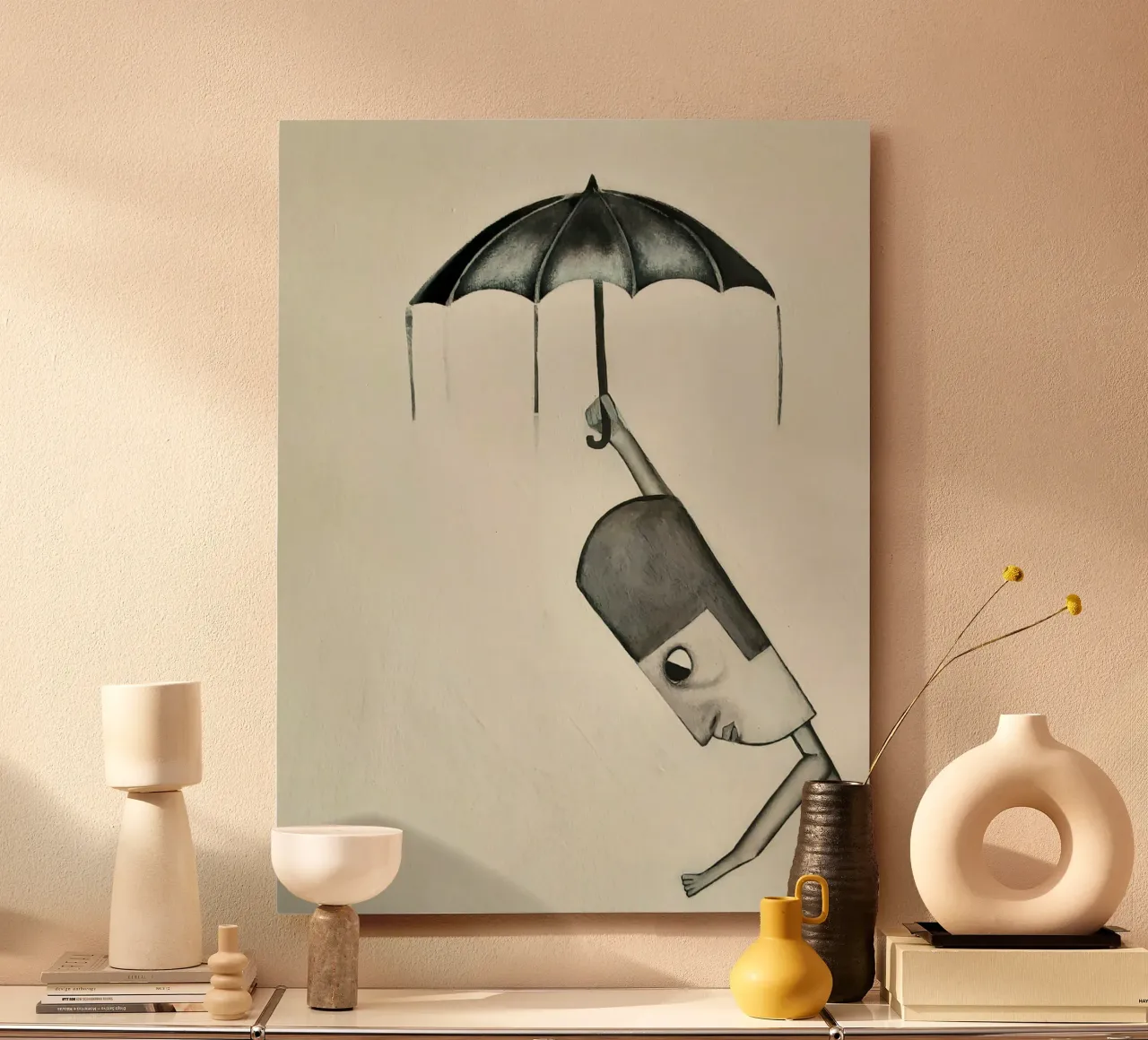 Man in the Rain alluminio dibond da Leslie Greenrod