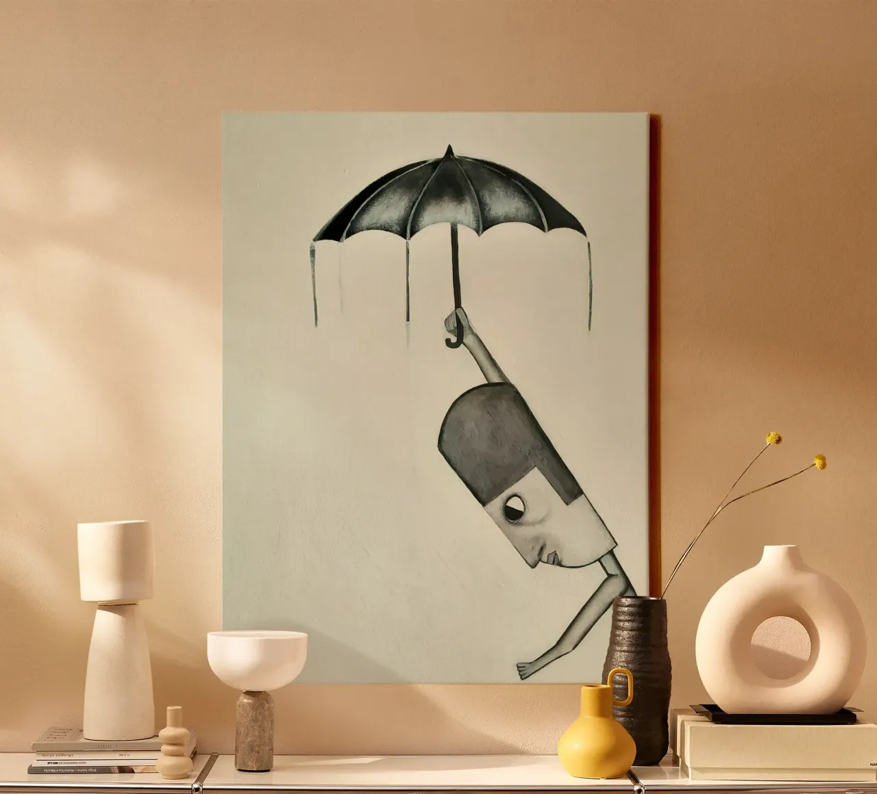Man in the Rain ( detail) tela da Leslie Greenrod