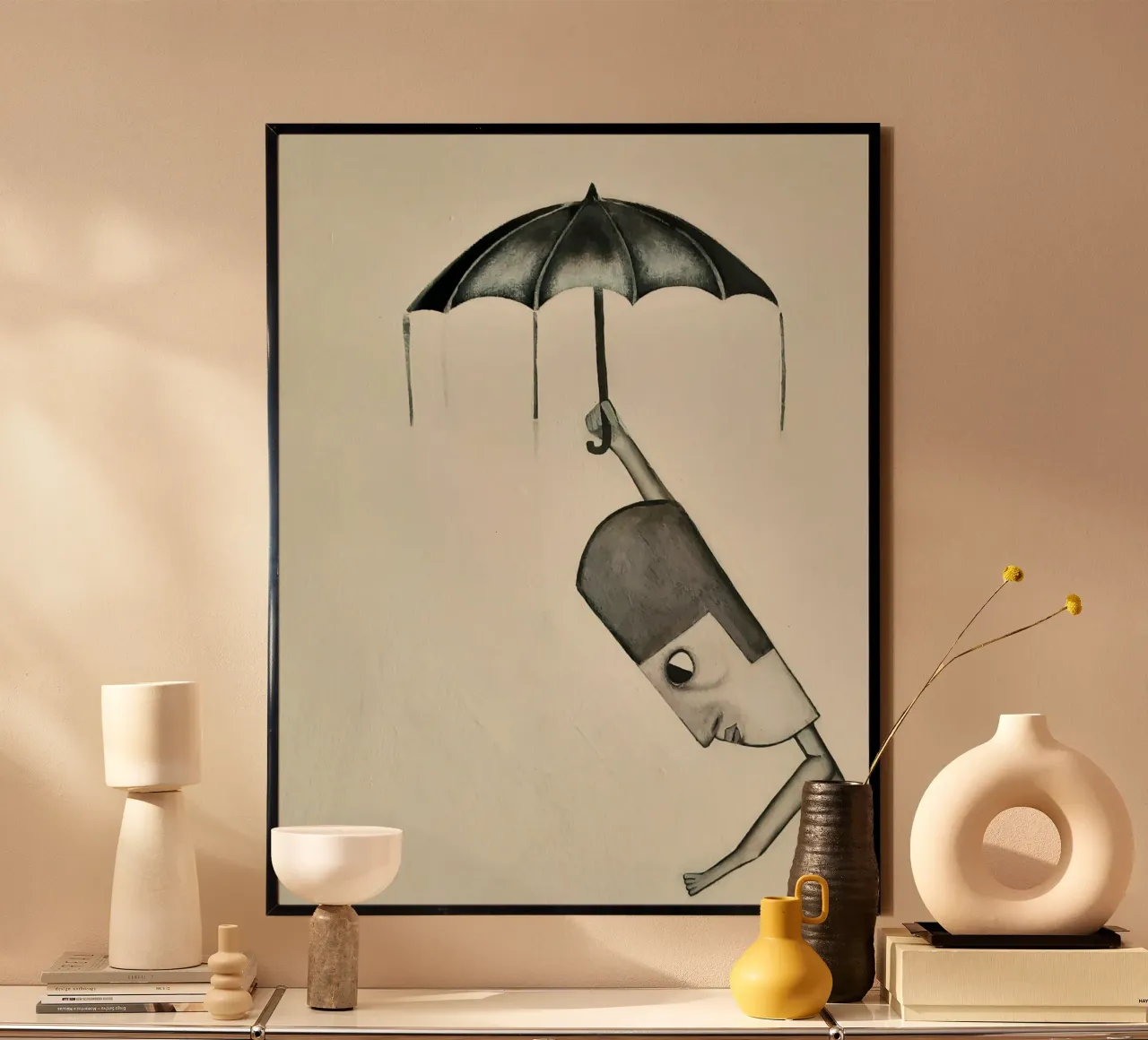 Man in the Rain carta hahnemühle da Leslie Greenrod