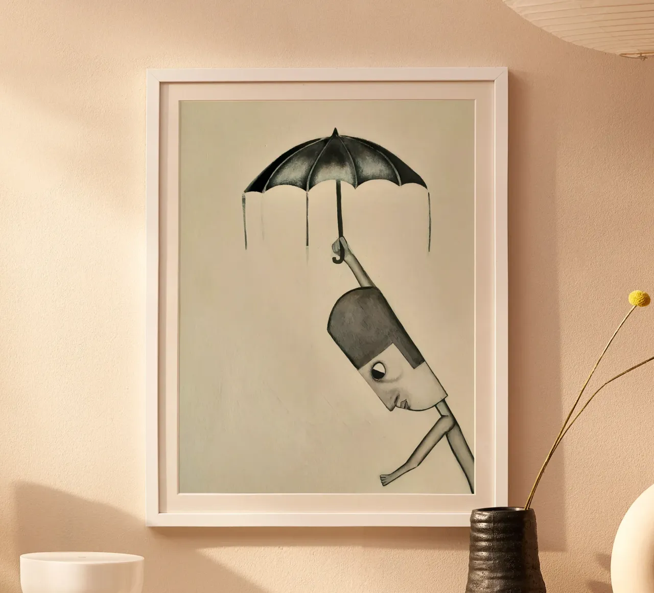 Man in the Rain carta hahnemühle da Leslie Greenrod