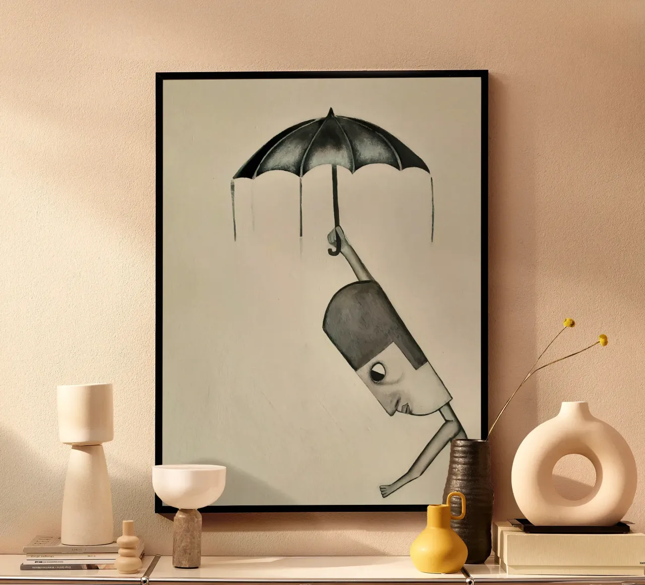 Man in the Rain carta hahnemühle da Leslie Greenrod
