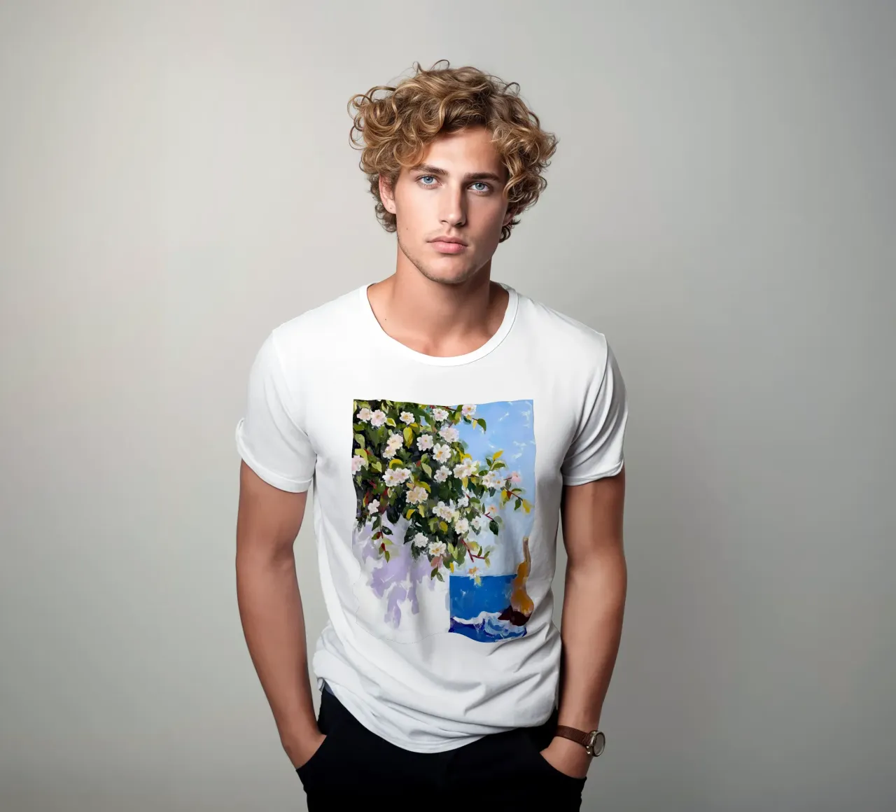 Dove i fiori incontrano il mare t-shirt da 83oranges