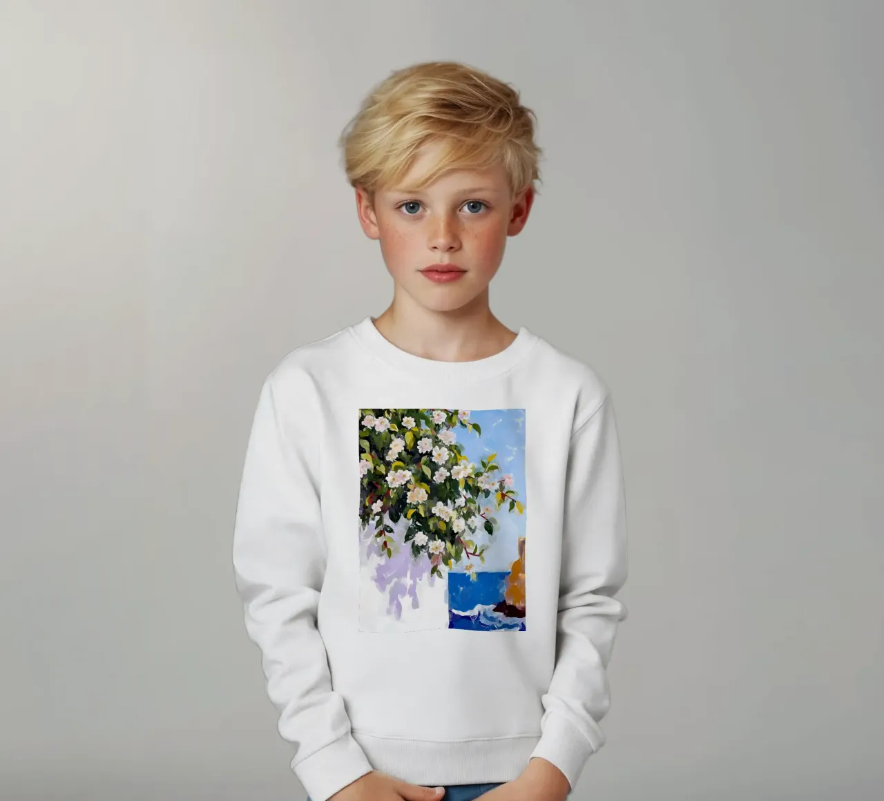 Dove i fiori incontrano il mare felpa bambino da 83oranges