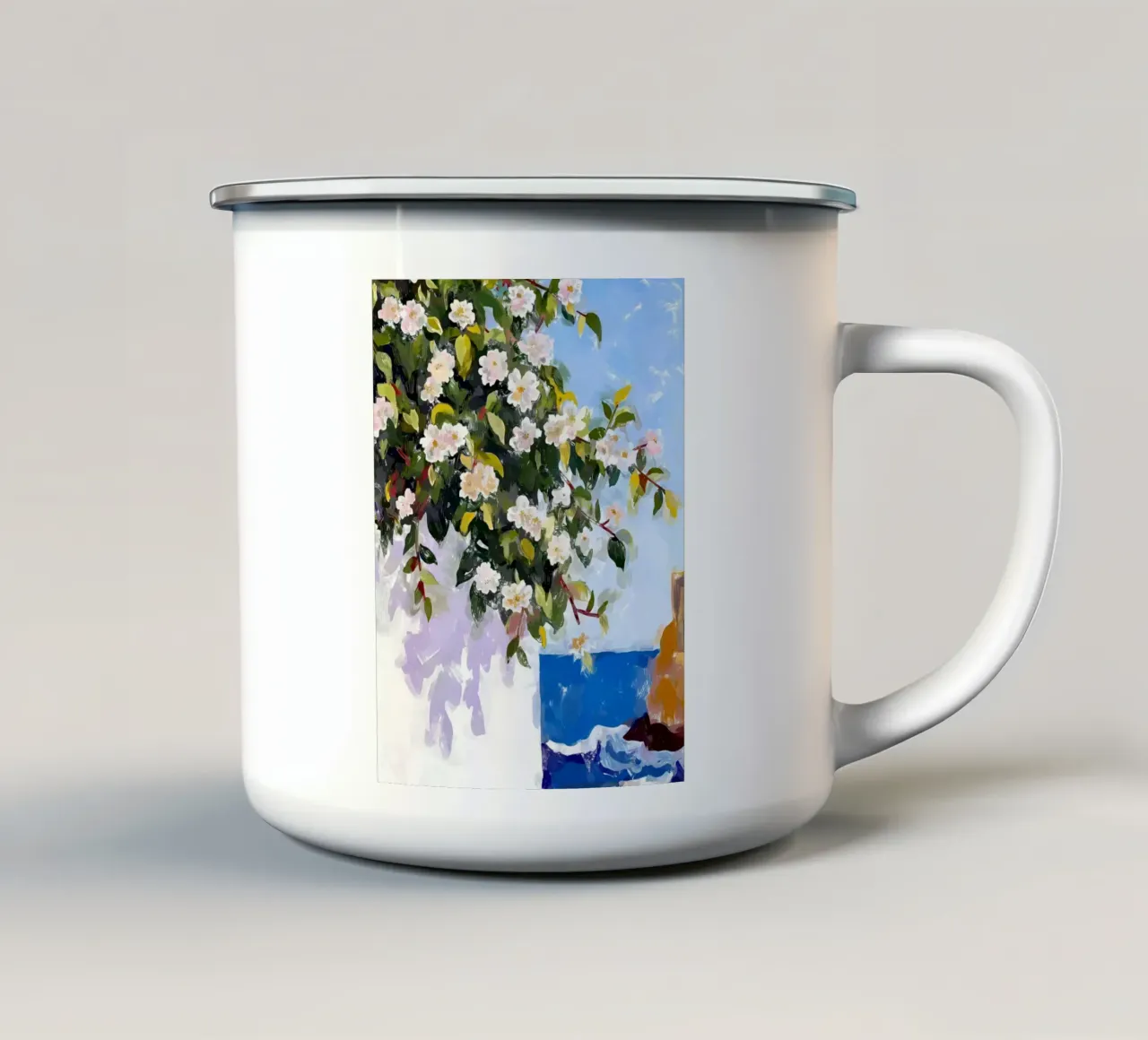 Dove i fiori incontrano il mare tazza in smalto da 83oranges