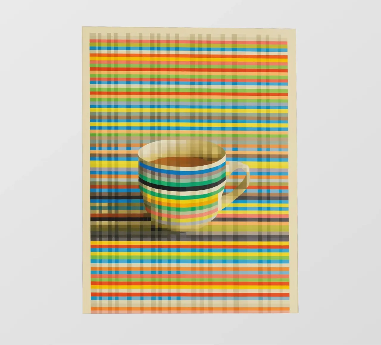 Strisce di caffeina retrò | Coffee art op art per gli occhi telo in pvc da Autofocus