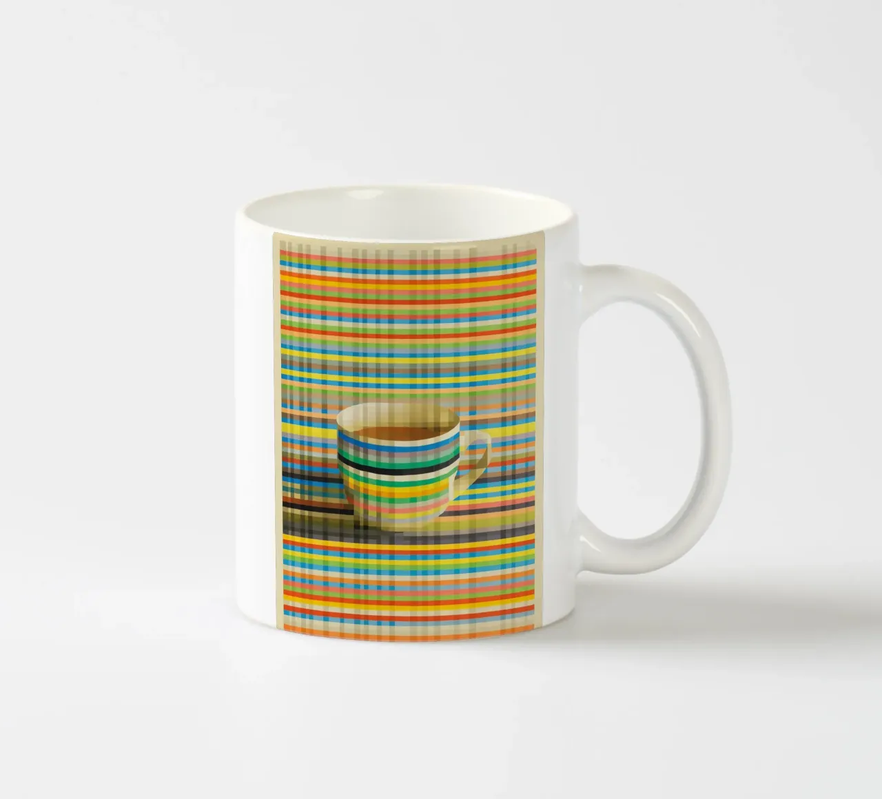 Strisce di caffeina retrò | Coffee art op art per gli occhi tazza in ceramica da Autofocus