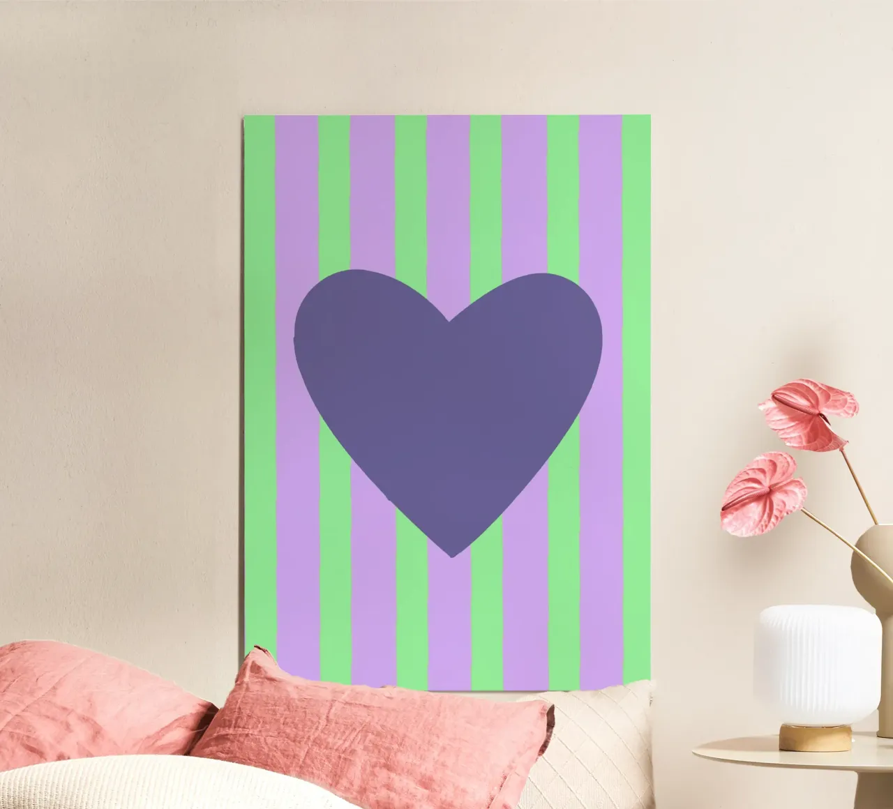 Cuore viola 02 alluminio dibond da Art House