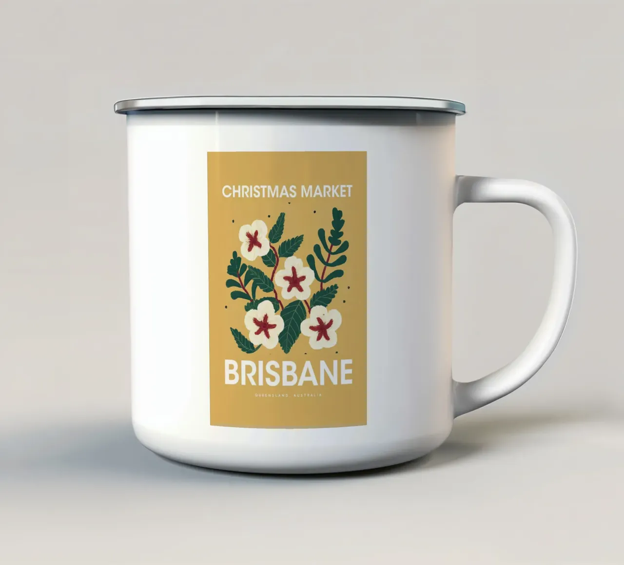 Poster natalizio di Brisbane tazza in smalto da ORION