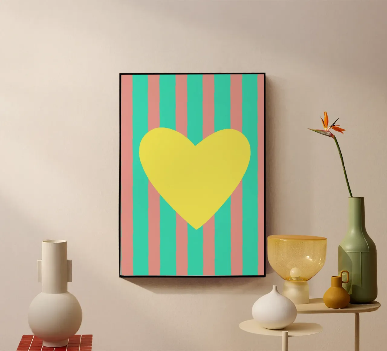 Yellow heart 04 acrylic glass by Art House
