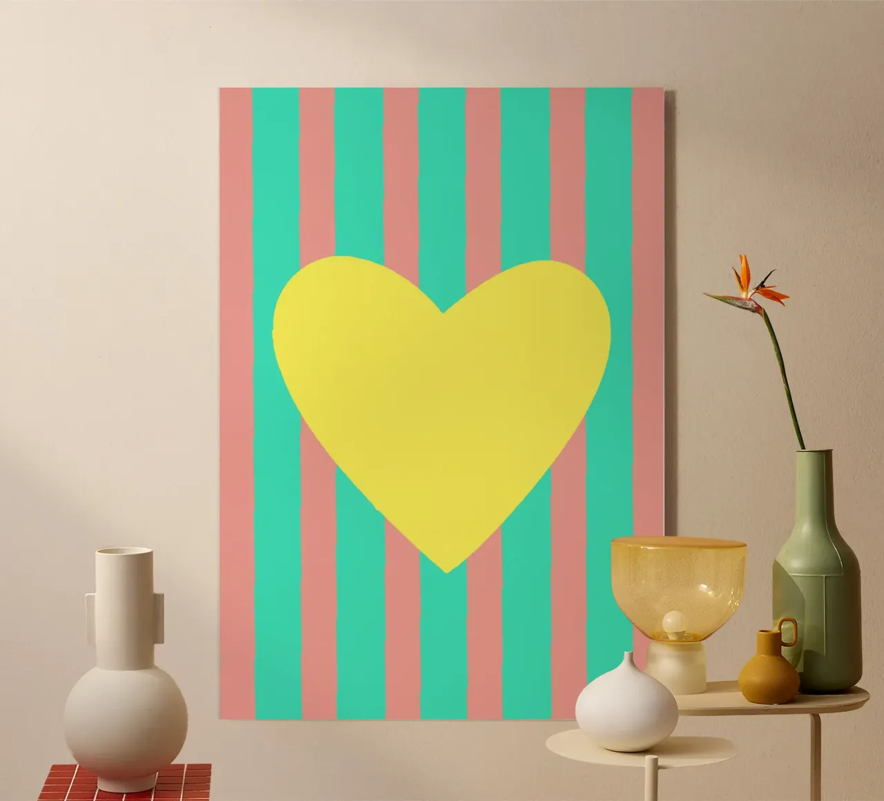 Yellow heart 04 acrylic glass by Art House