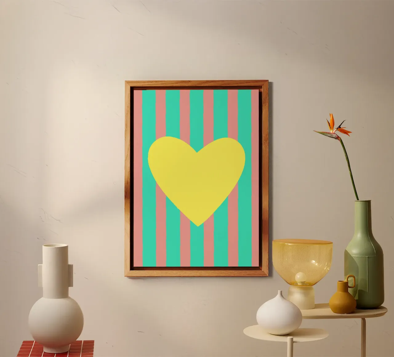 Cuore giallo 04 alluminio dibond da Art House