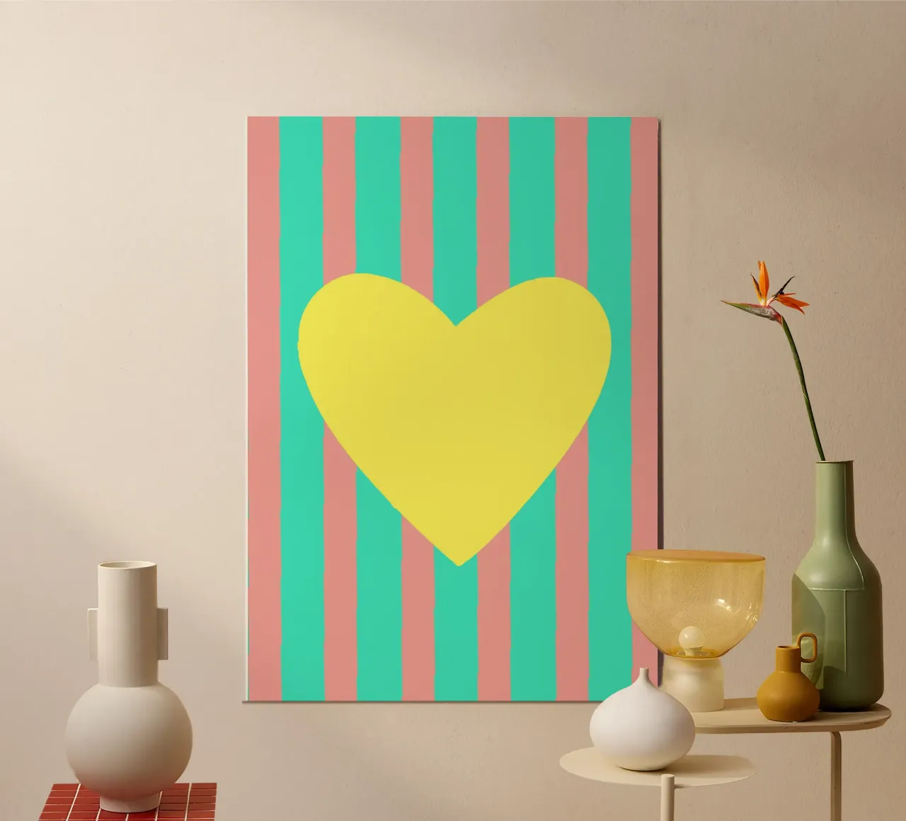 Cuore giallo 04 alluminio dibond da Art House