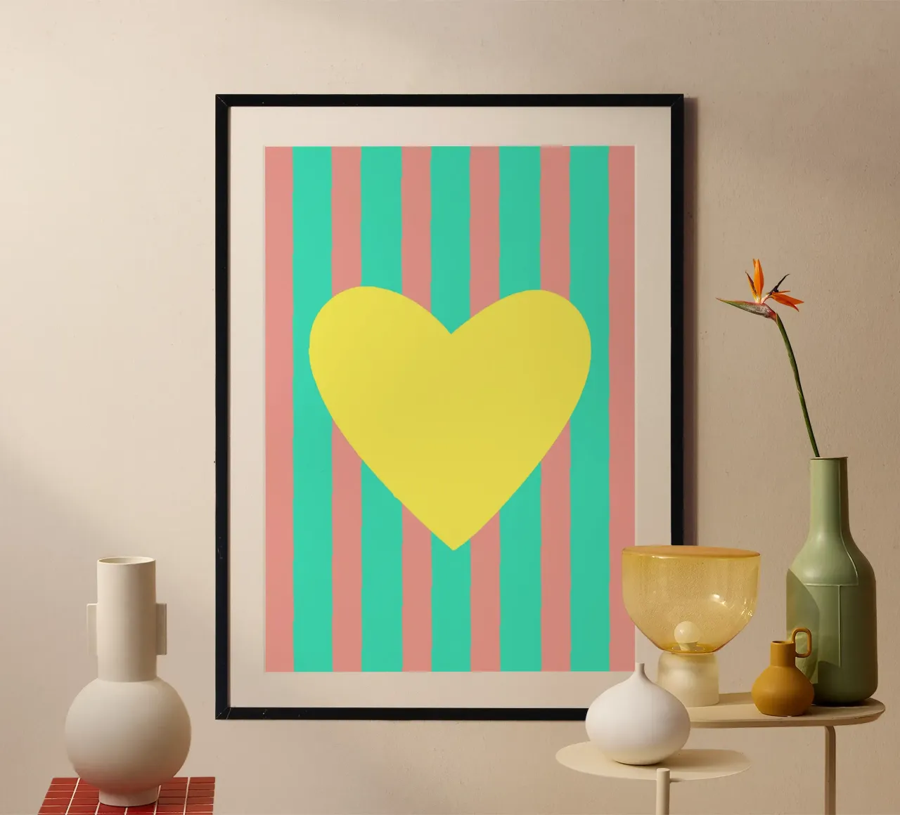 Cuore giallo 04 carta hahnemühle da Art House