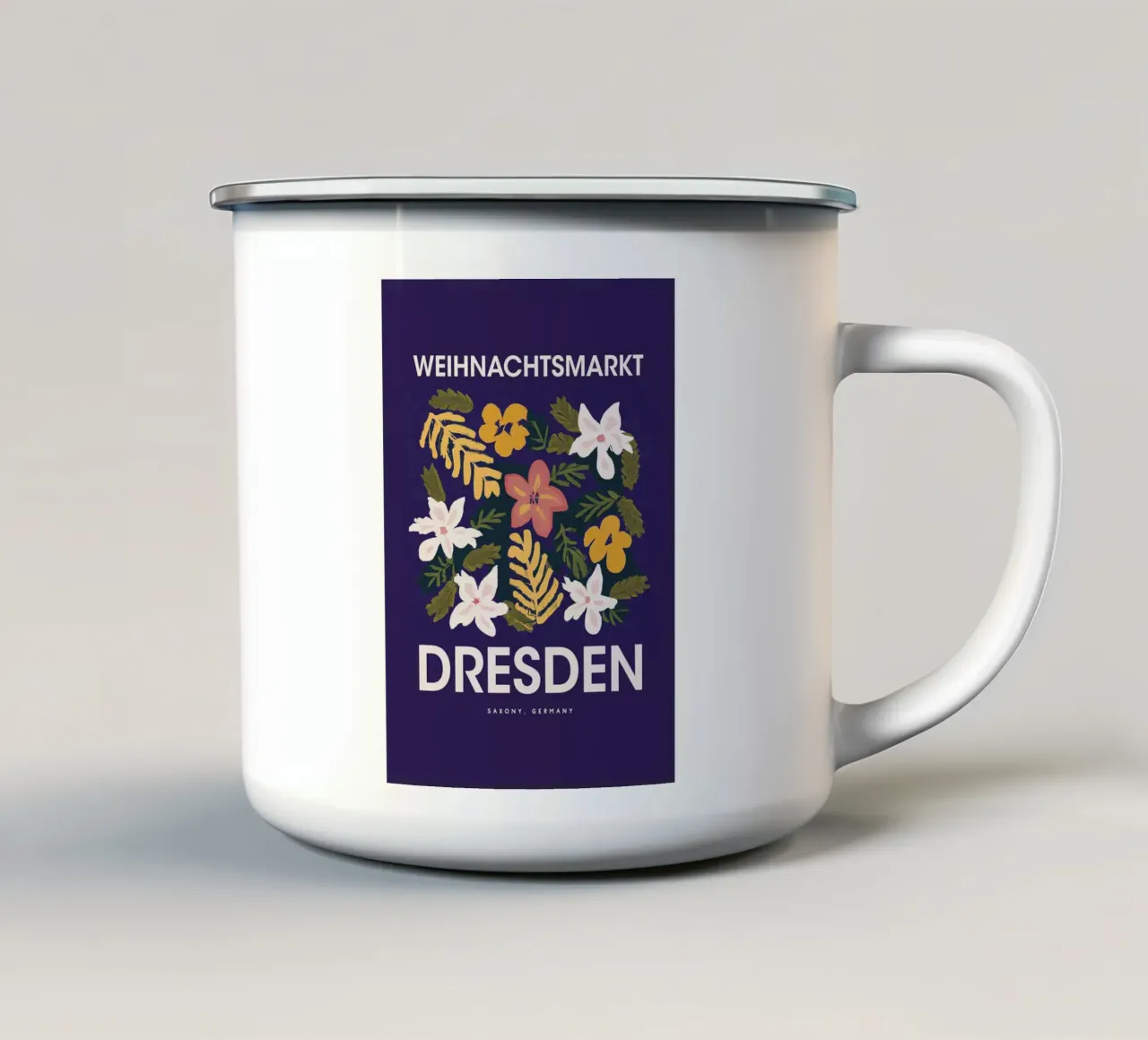 Poster natalizio di Dresda tazza in smalto da ORION