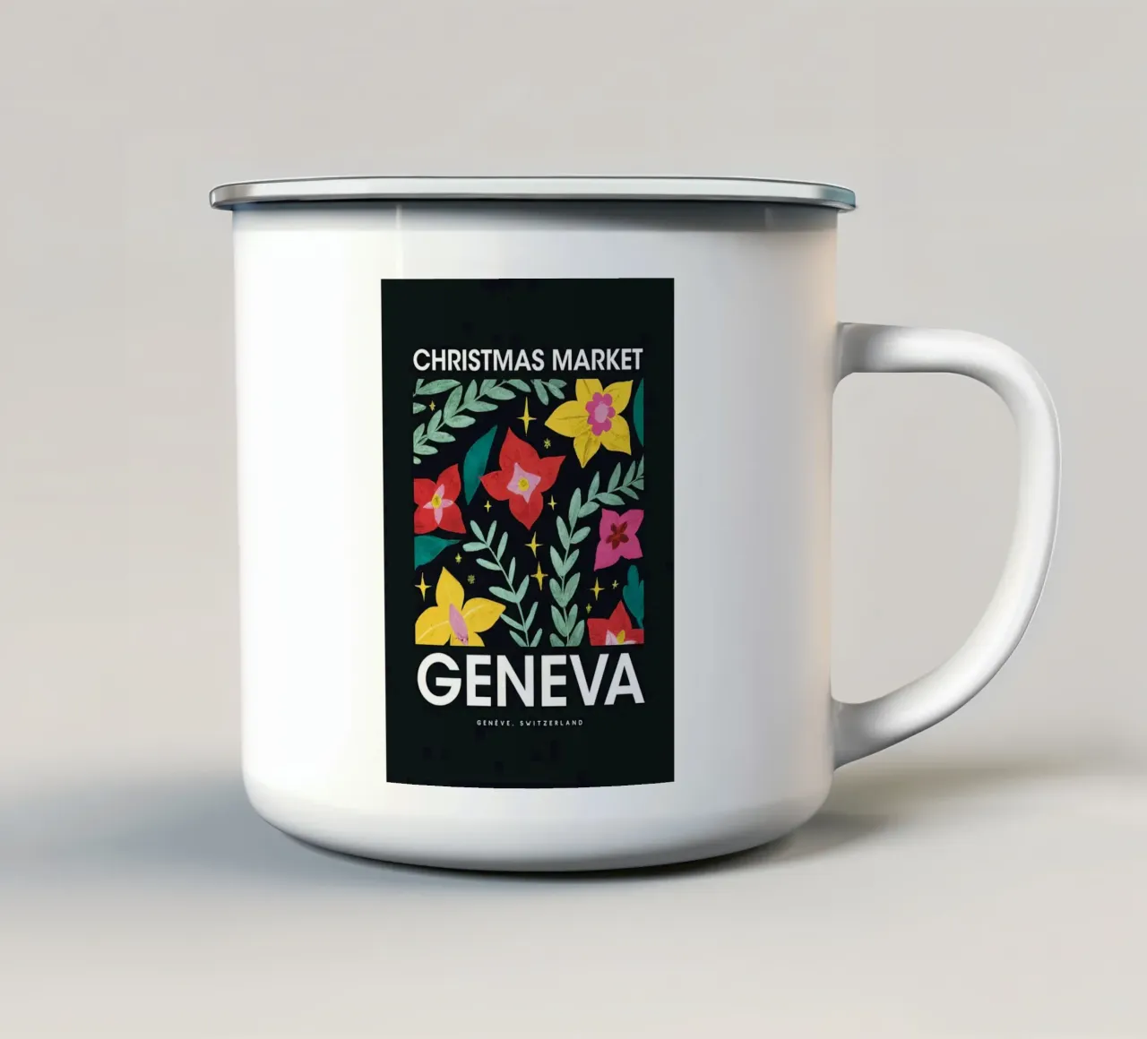 Poster natalizio di Ginevra tazza in smalto da ORION