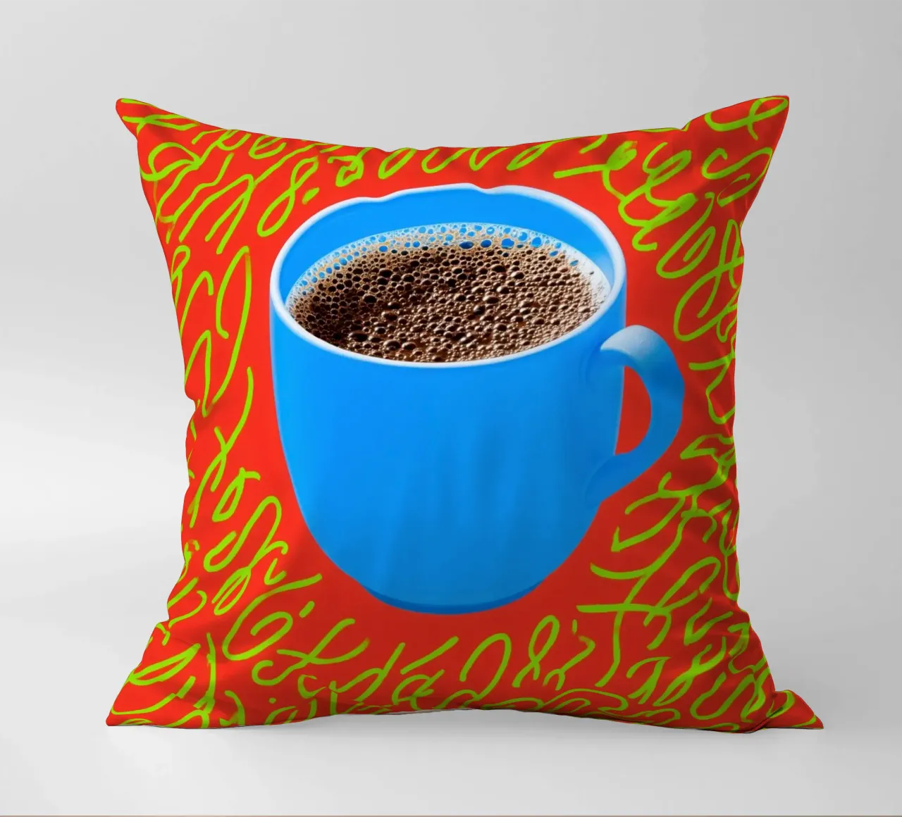 Caffè fresco e mantra della caffeina cuscino da Autofocus