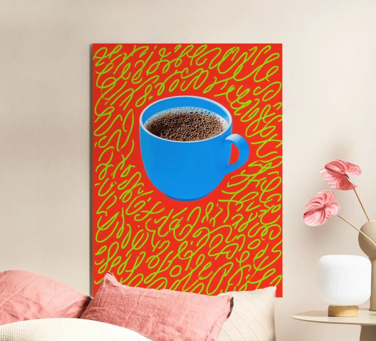 Caffè fresco e mantra della caffeina alluminio dibond da Autofocus