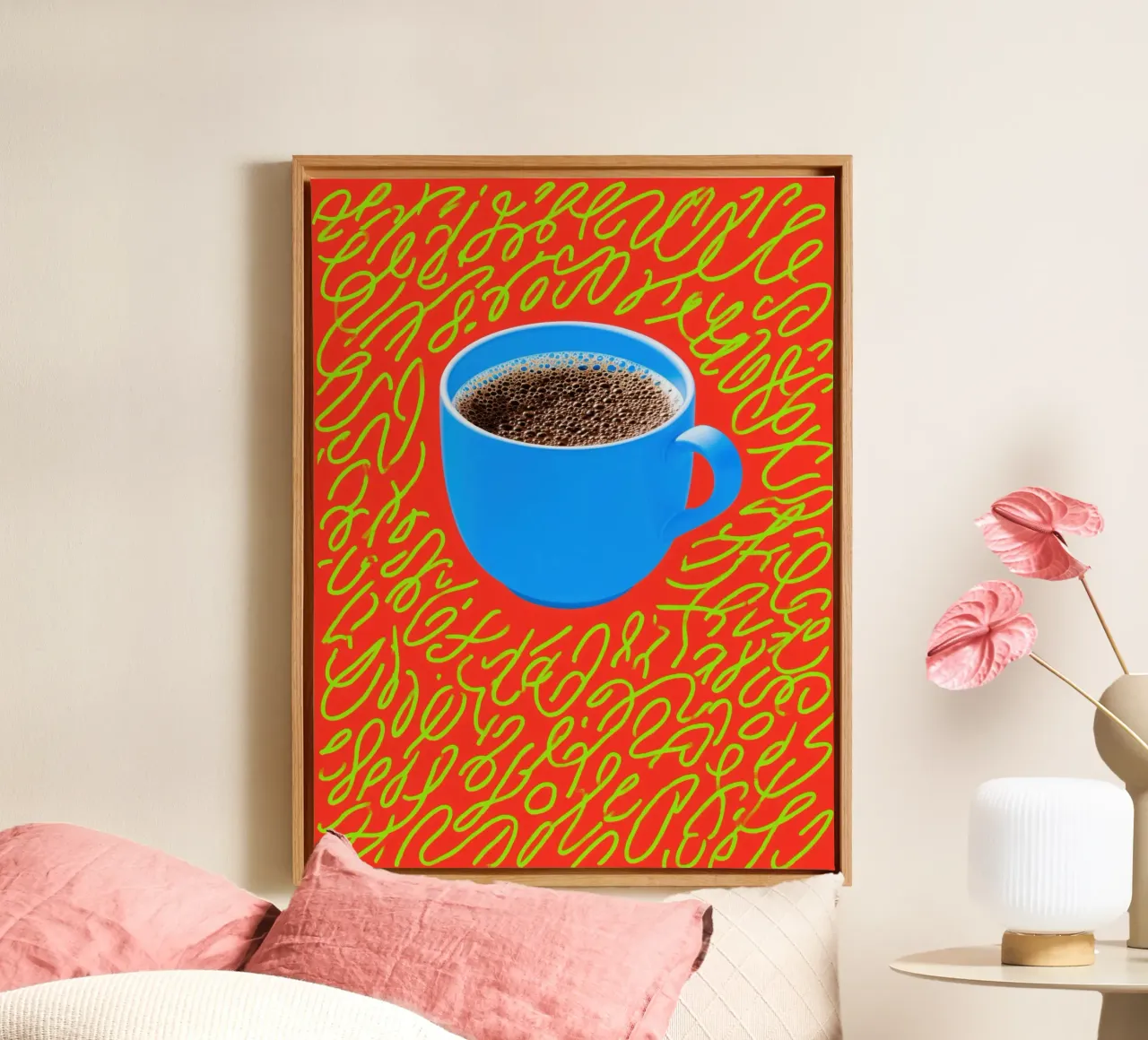 Caffè fresco e mantra della caffeina tela da Autofocus