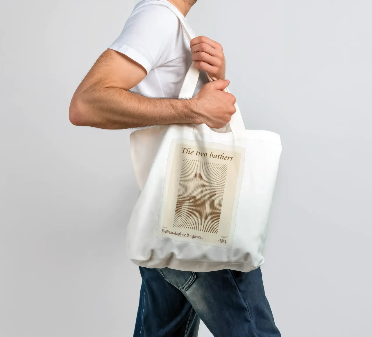 Le due bagnanti - William-Adolphe Bouguereau borsa in juta da Doa Project