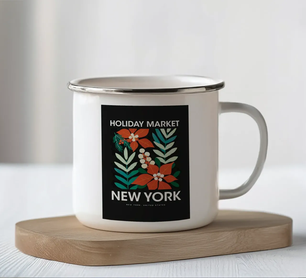 Arte dei mercatini di Natale di New York tazza in smalto da ORION