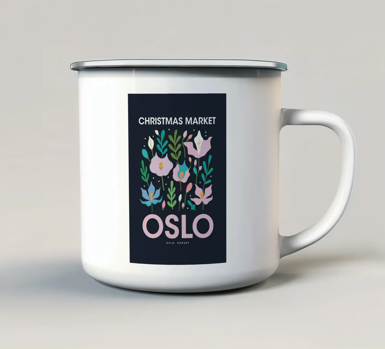 Poster natalizio di Oslo tazza in smalto da ORION