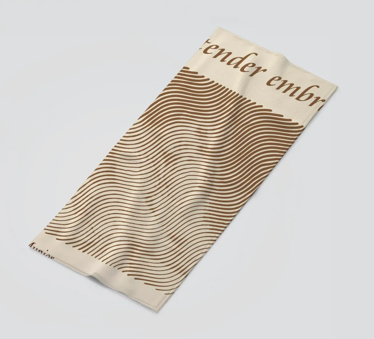 A tender embrace – Émile Munier beach towel by Doa Project
