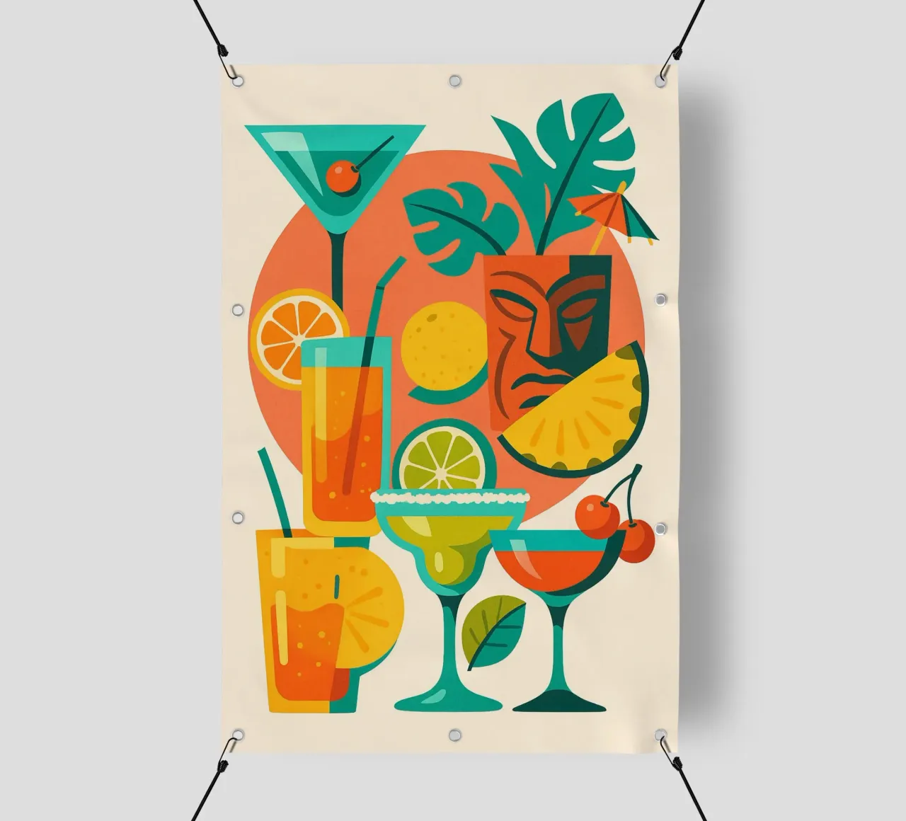 Esplosione di colori astratti telo in pvc da Boissons - Affiches & posters - Retro