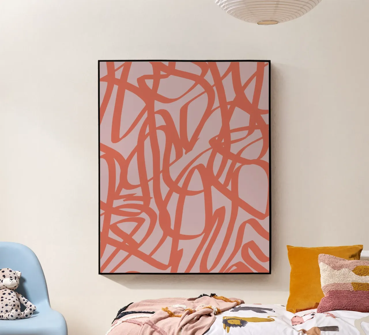 Abstract rood lint acryl van Little Dean