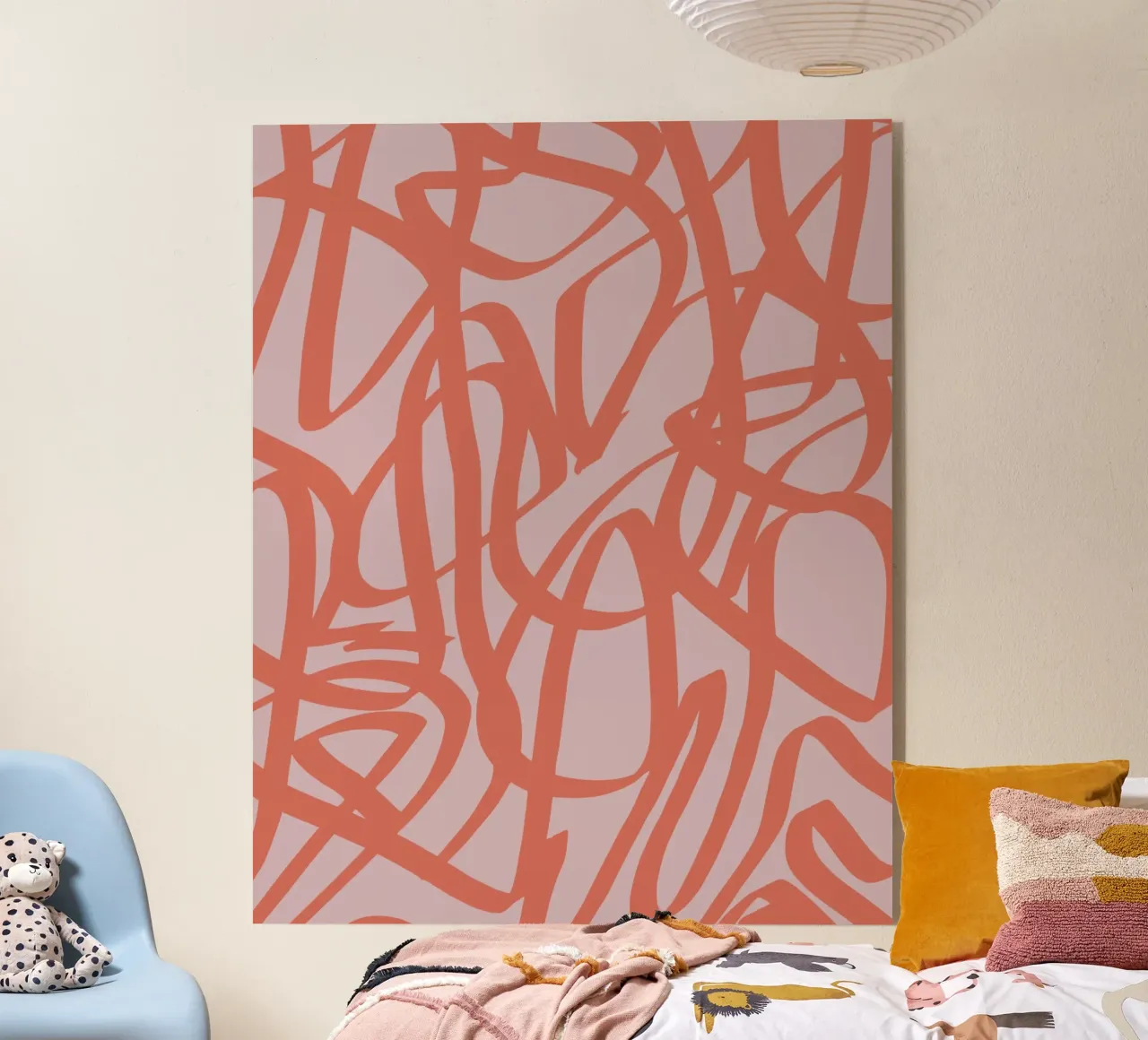 Abstract rood lint acryl van Little Dean