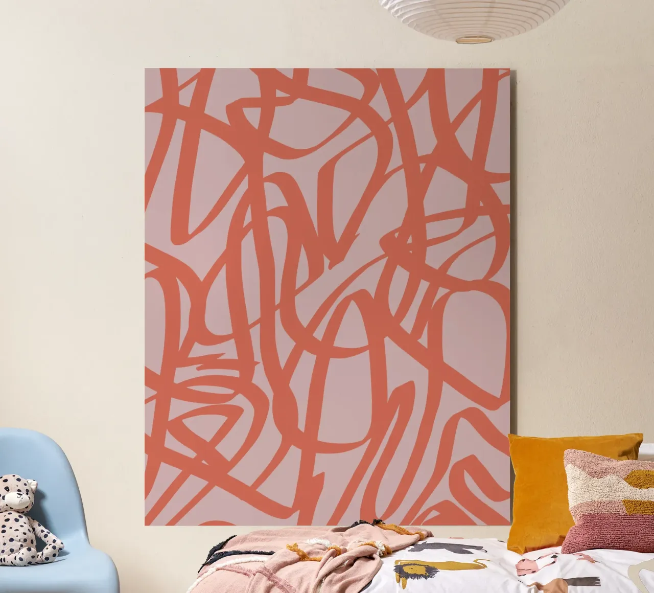 Nastro rosso astratto alluminio dibond da Little Dean