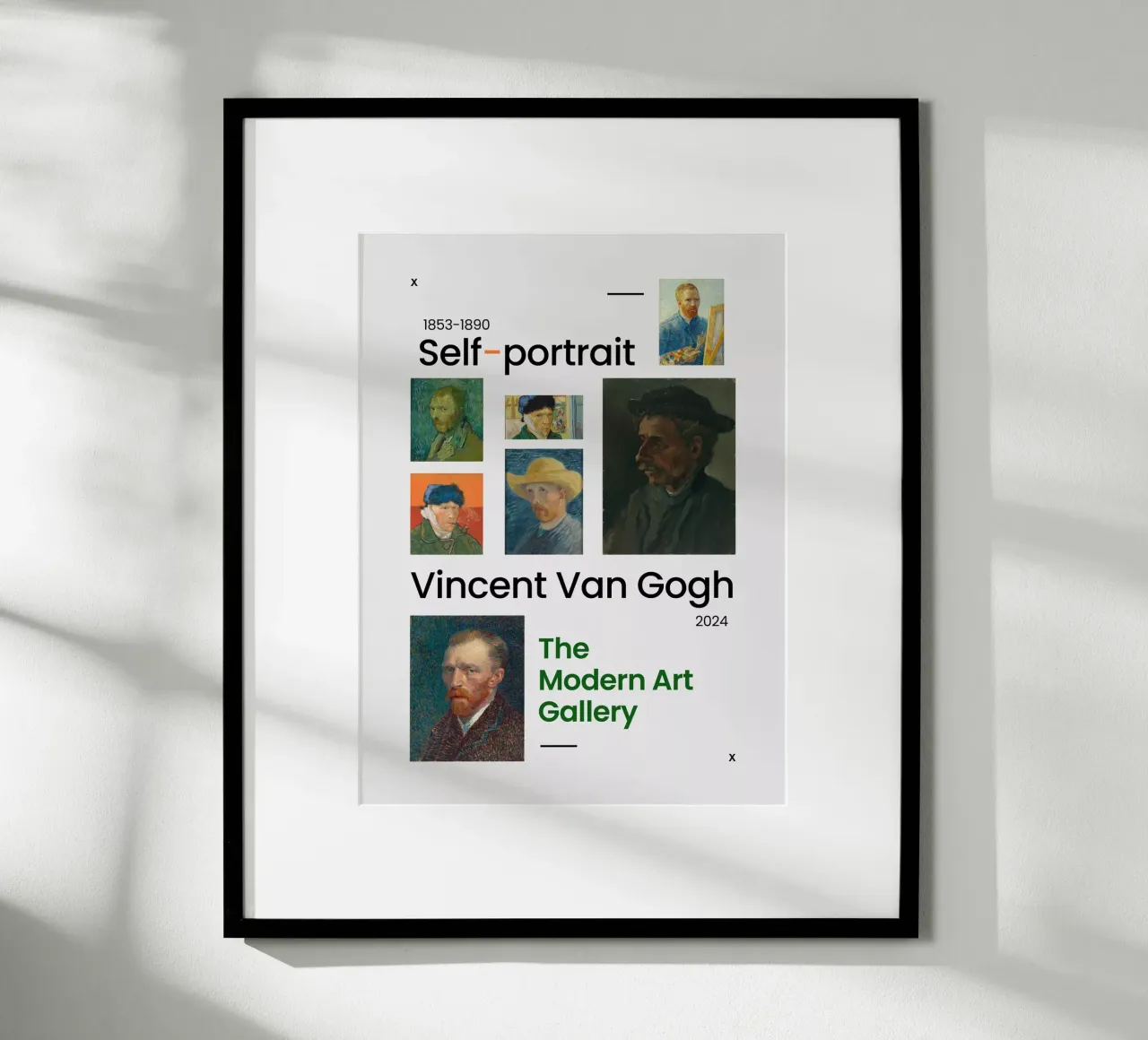 Self-Portrait: Vincent Van Gogh poster con telaio in alluminio da Art Center