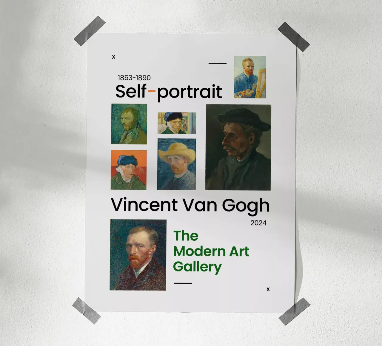 Self-Portrait: Vincent Van Gogh poster con telaio in alluminio da Art Center