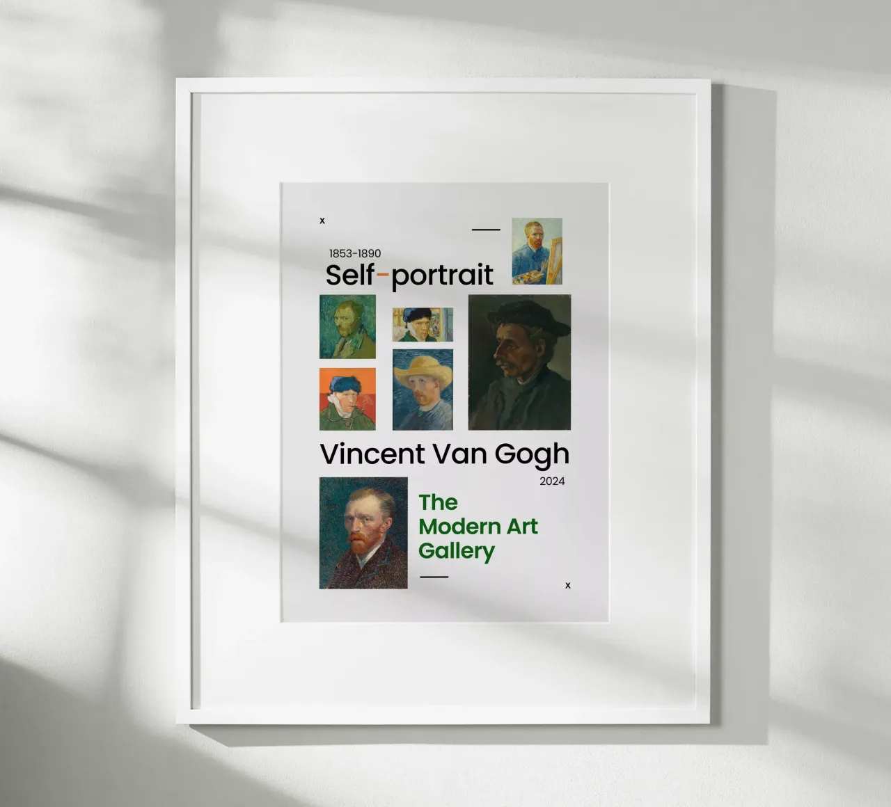 Self-Portrait: Vincent Van Gogh poster con telaio in alluminio da Art Center
