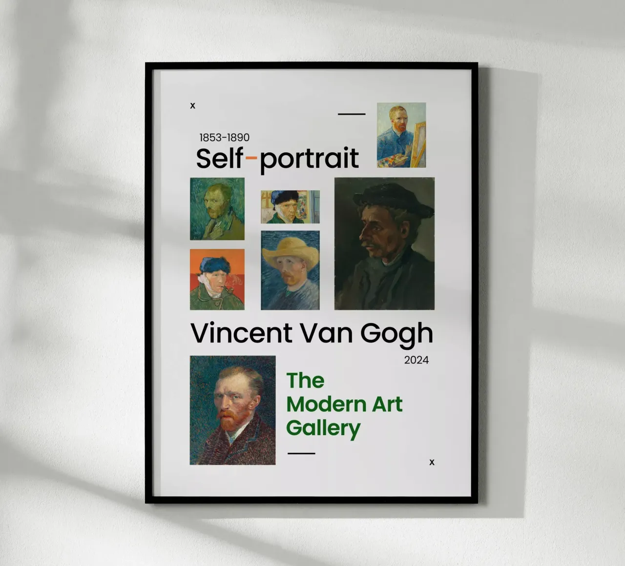 Self-Portrait: Vincent Van Gogh poster con telaio in alluminio da Art Center