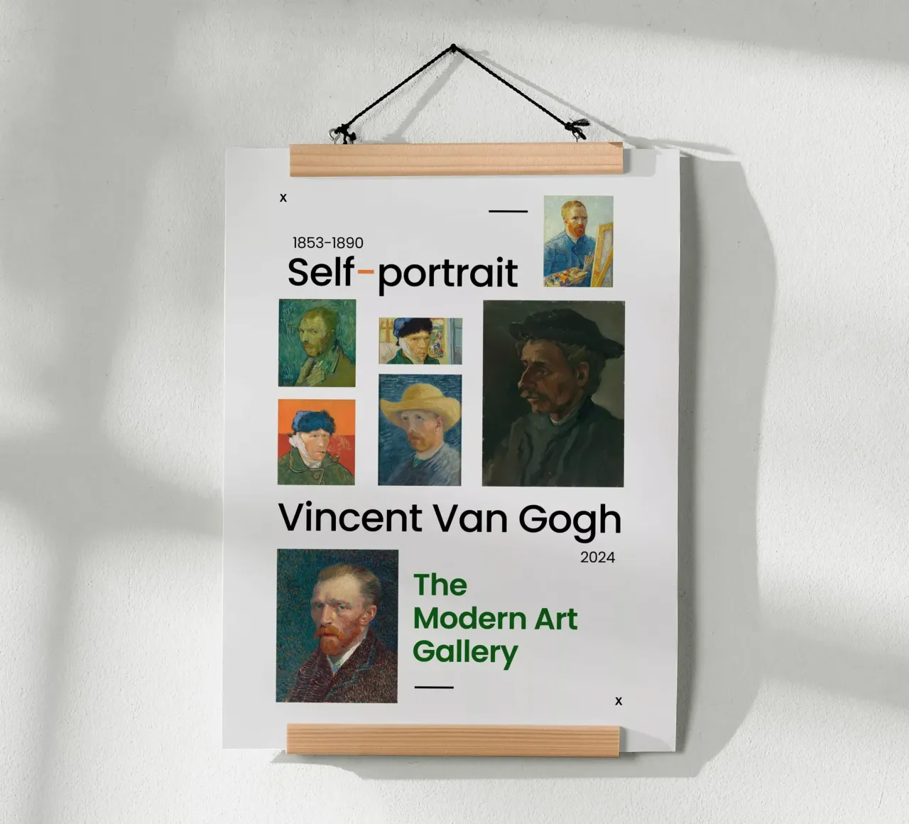 Self-Portrait: Vincent Van Gogh poster con telaio in alluminio da Art Center
