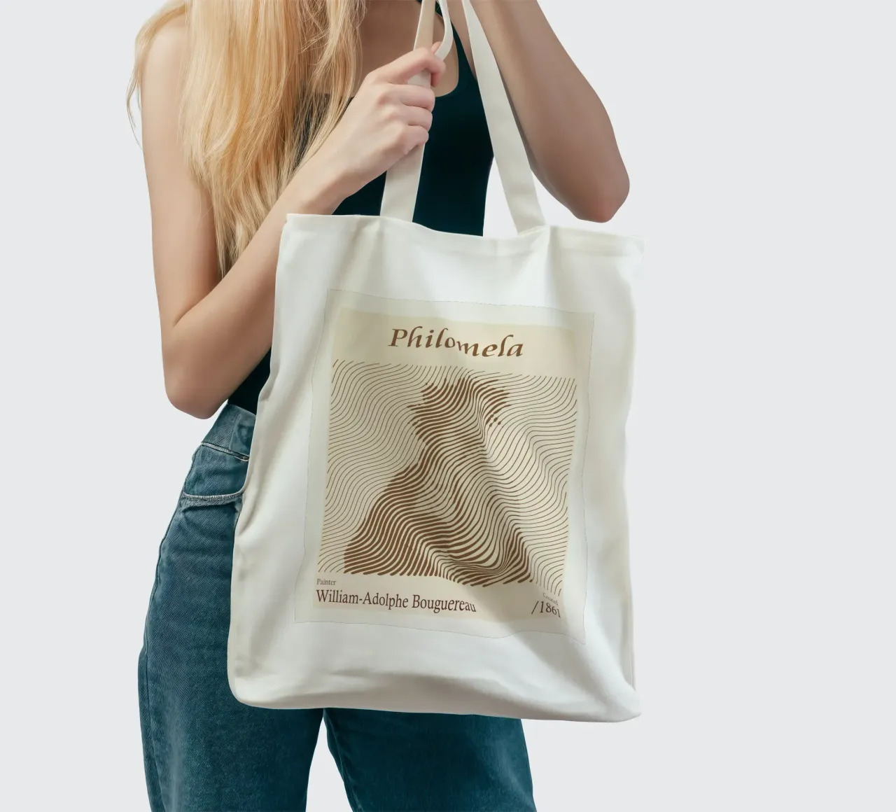 Filomela - William-Adolphe Bouguereau borsa in juta da Doa Project
