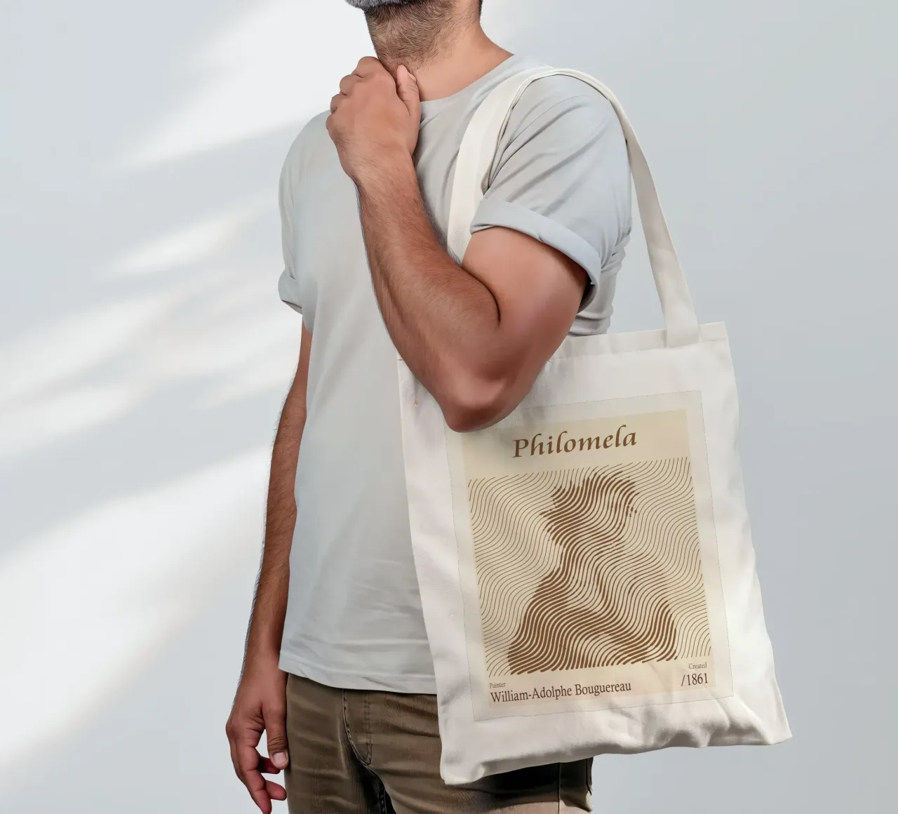 Filomela - William-Adolphe Bouguereau borsa in juta da Doa Project