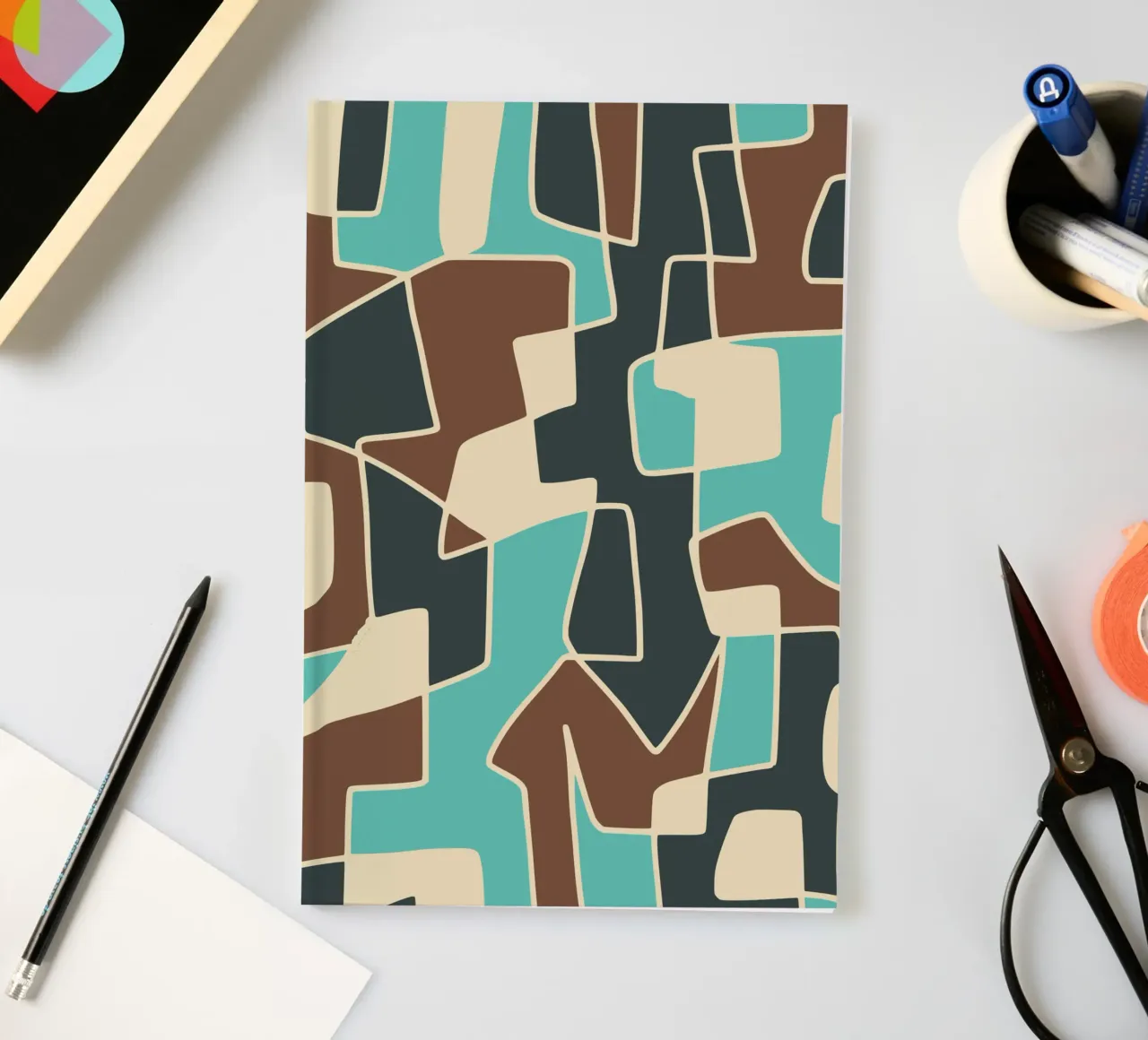 Abstract tiles mosaic notebook by Little Dean