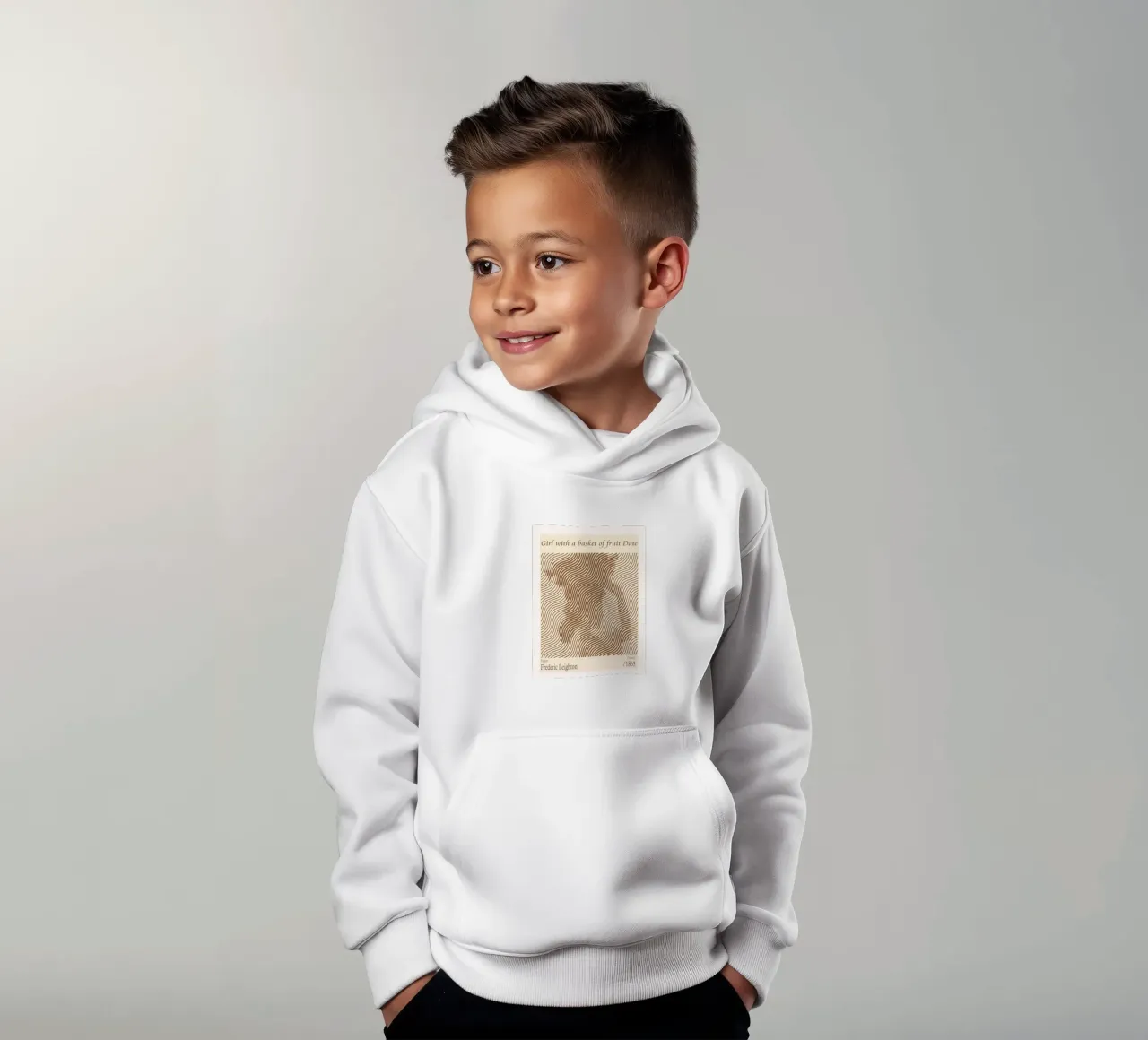 Ragazza con un cesto di frutta Data - Frederic Leighton felpa bambino con cappuccio da Doa Project