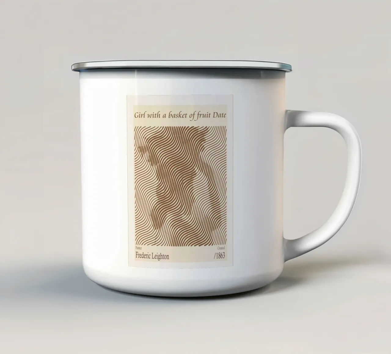 Fille avec une corbeille de fruits Date - Frederic Leighton mug en émail de Doa Project