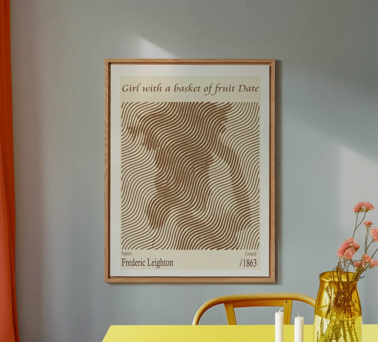 Ragazza con un cesto di frutta Data - Frederic Leighton alluminio dibond da Doa Project