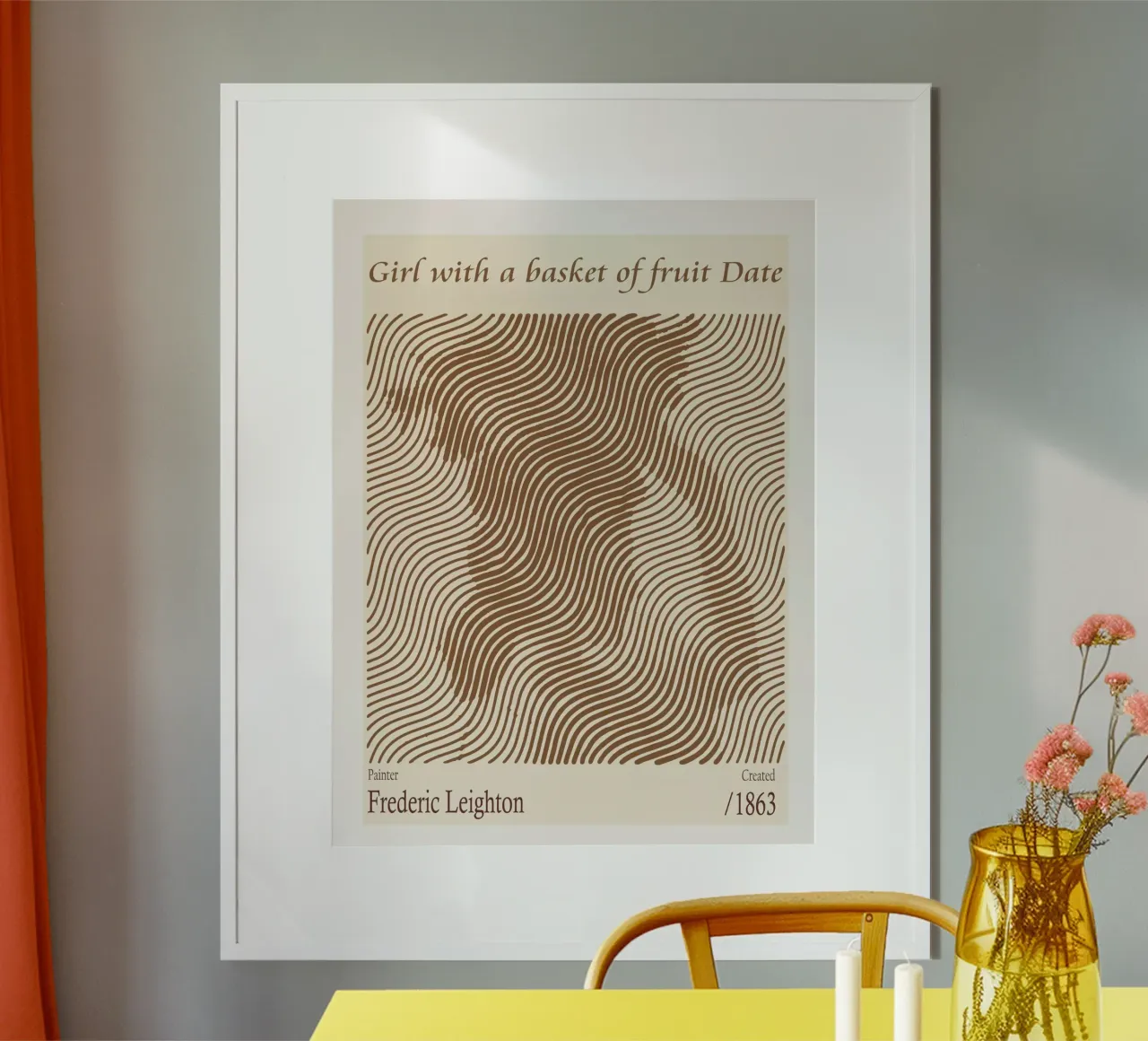 Fille avec une corbeille de fruits Date - Frederic Leighton poster de Doa Project