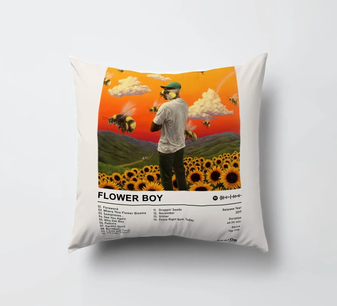 Ragazzo in fiore cuscino da Booth Jordan