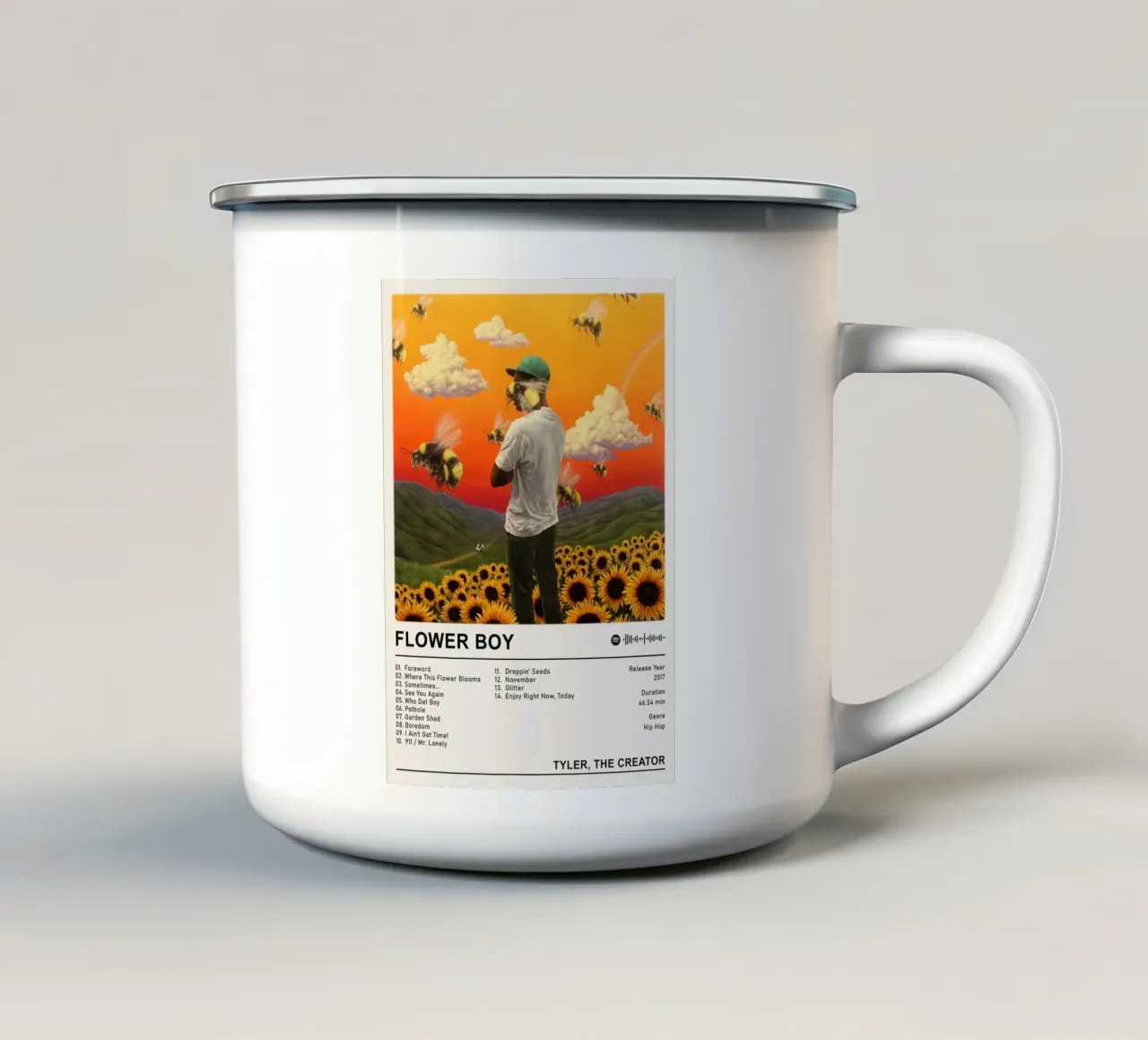 Ragazzo in fiore tazza in smalto da Booth Jordan