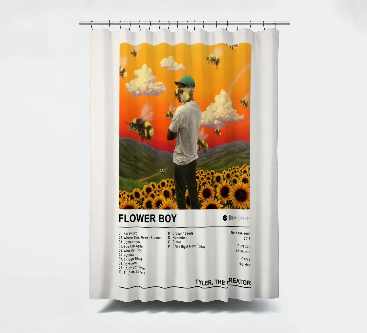 Ragazzo in fiore tenda da doccia da Booth Jordan
