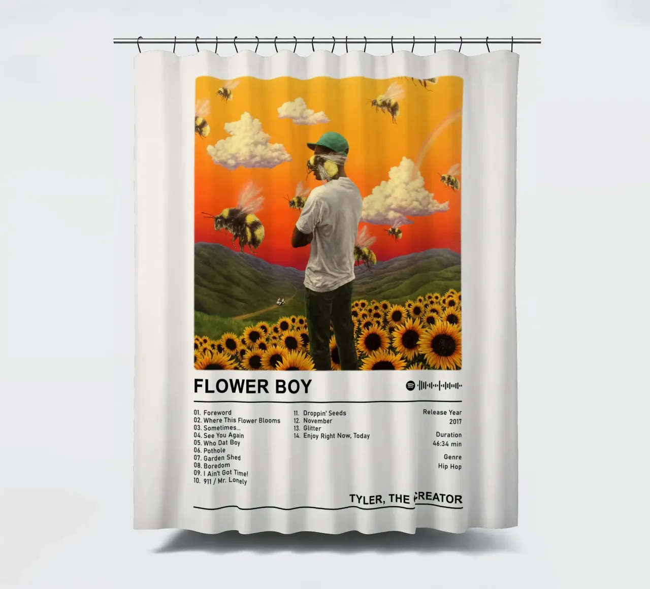 Ragazzo in fiore tenda da doccia da Booth Jordan