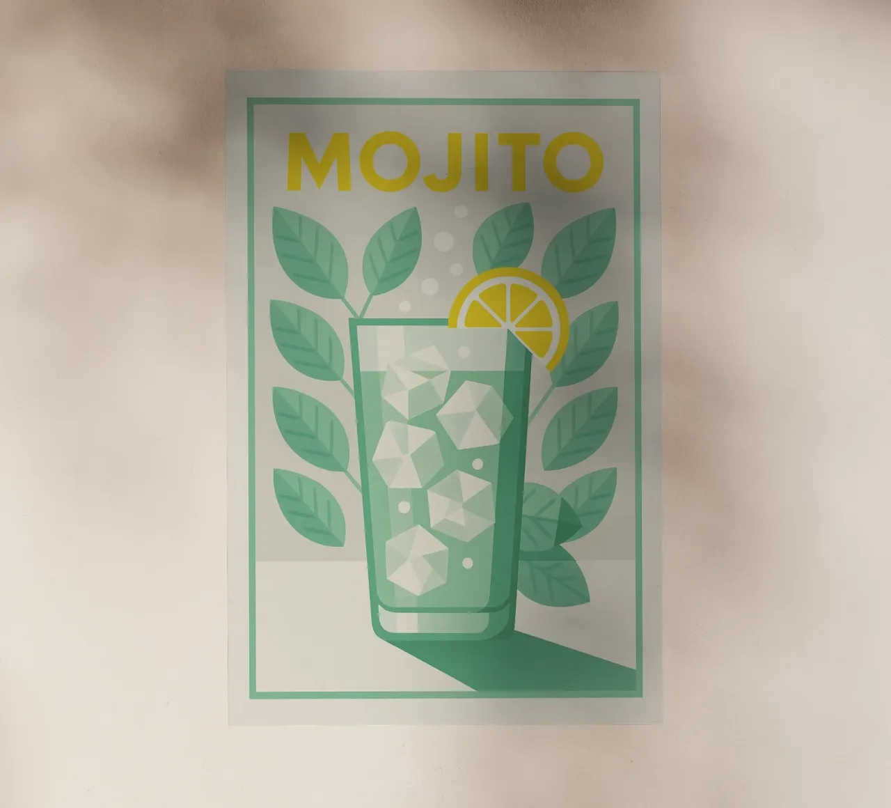 Affiche Mojito - Cocktail Citron Vert et Menthe pellicola backlit da Boissons - Affiches & posters - Retro