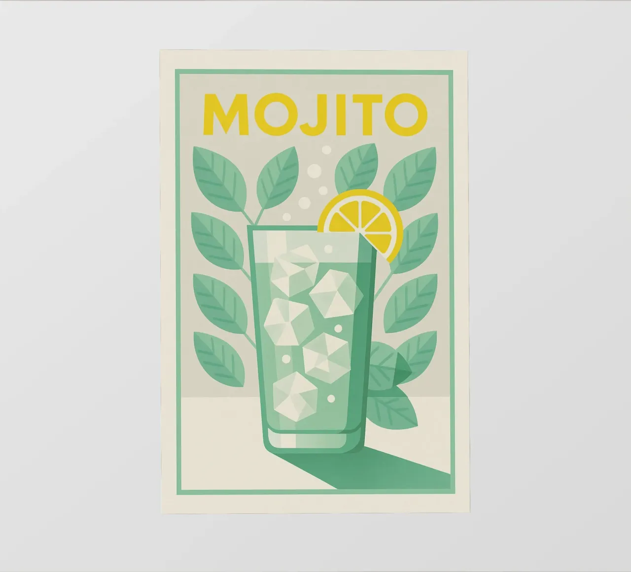 Affiche Mojito - Cocktail Citron Vert et Menthe pellicola backlit da Boissons - Affiches & posters - Retro