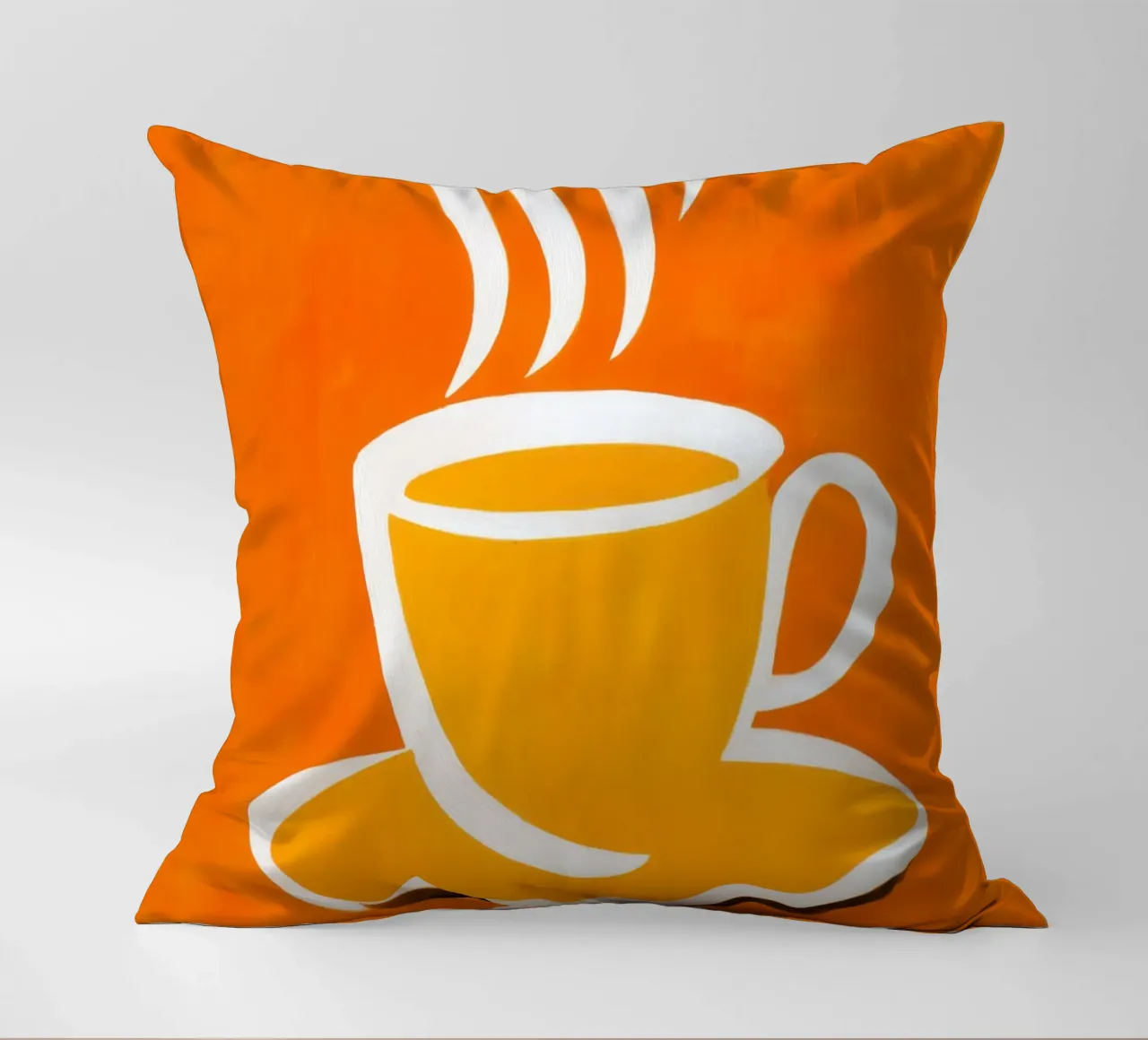 Pausa caffè soleggiata | Colori ottimistici cuscino da Autofocus